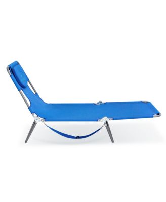 Chaise Lounge, Facedown Beach Camping Pool Tanning Chair, Ocean Blue