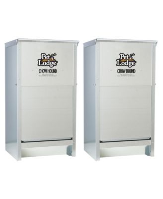 Dry Food Automatic Steel Dog Feeder Chow Hound 25 LB (2 Pack)