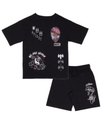 Big Boys 2-Piece Short Sleeve T-Shirt & Shorts Set with Lenticular Image Changing Patch