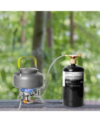 3500W Windproof Portable Camping Gas Stove with Piezo Ignition and Fuel Canister Adapter