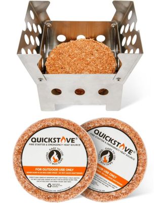 Portable Stove with 2 Fire Starters, Lightweight Stainless Steel Wood Burning Stove