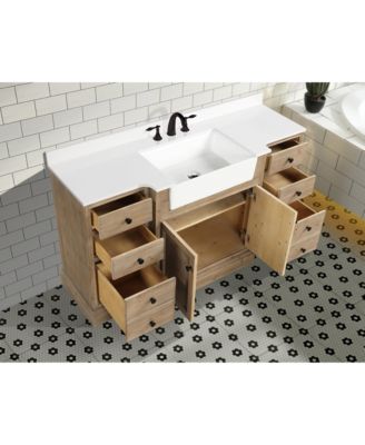 60" Kelly, Weathered Fir Finish, Engineered Quartz Countertop