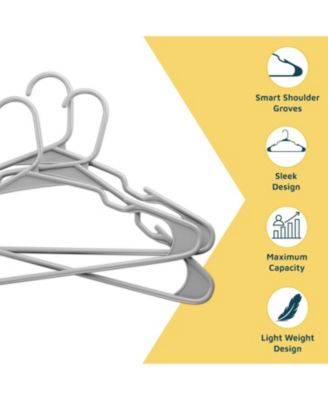 Heavy-Duty Plastic Hangers, Non-Slip Grooves, Space-Saving Design, Holds Up to 5 lbs – Ideal for Clothes, Dresses & Coats, Pack of 10