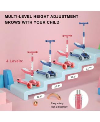 Foldable 3-Wheel Kids Scooter with Lean-to-Steer Balance, Lights & Music for Early Riding Fun