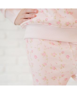 Baby Girls Pink Rose Love Patch Sweatshirt