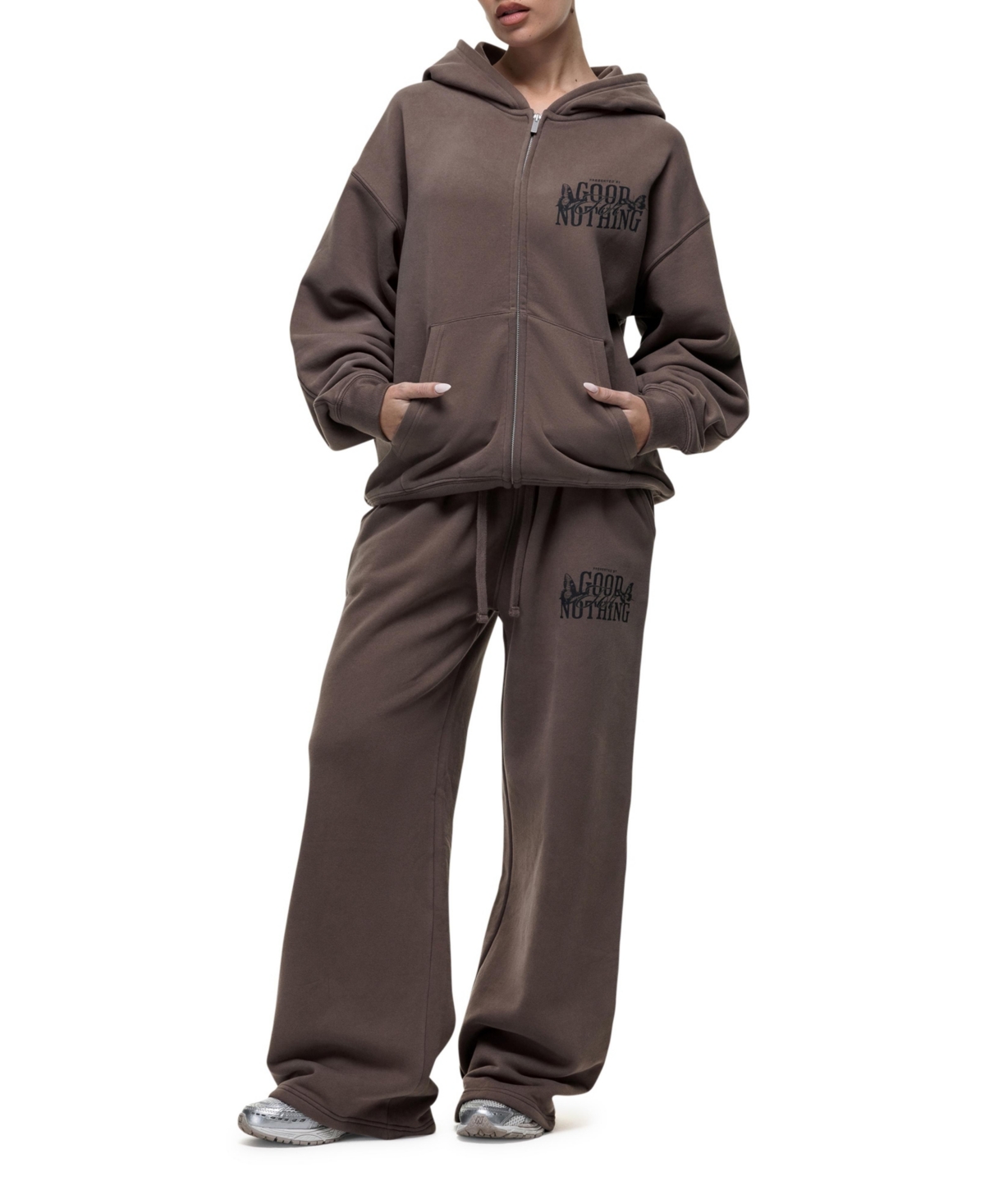 Good For Nothing Women's Dakota Taupe Zip Hoodie