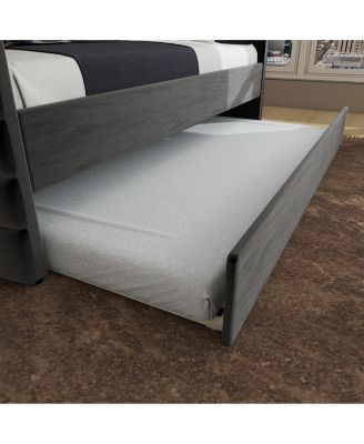 Modern Twin Size Daybed With Trundle Upholstered Black Velvet Sofa Bed Frame With Gold Accents Space-Saving Guest Bed