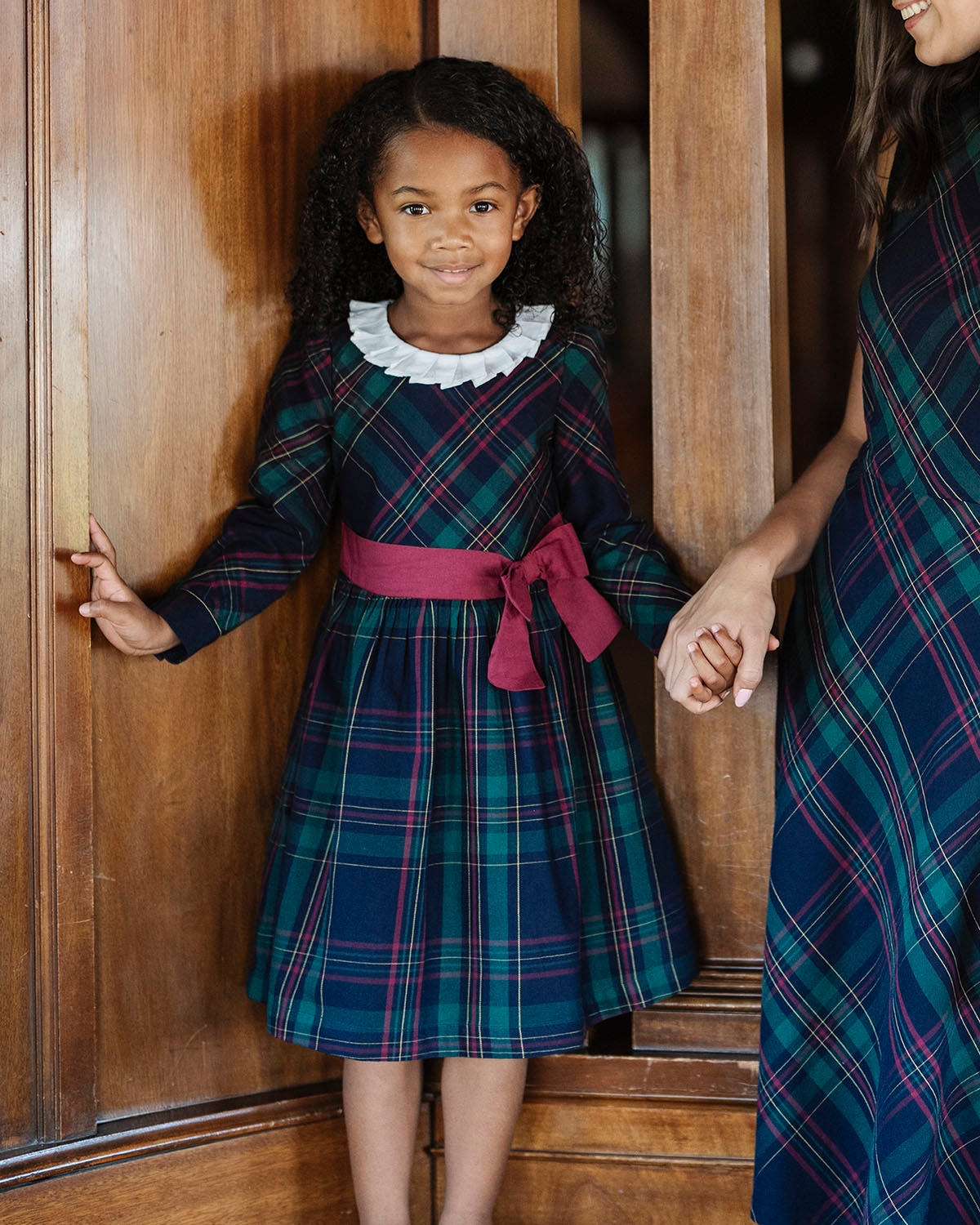 Hope & Henry Toddler Girls' Organic Pleated Collar Dress with Sash