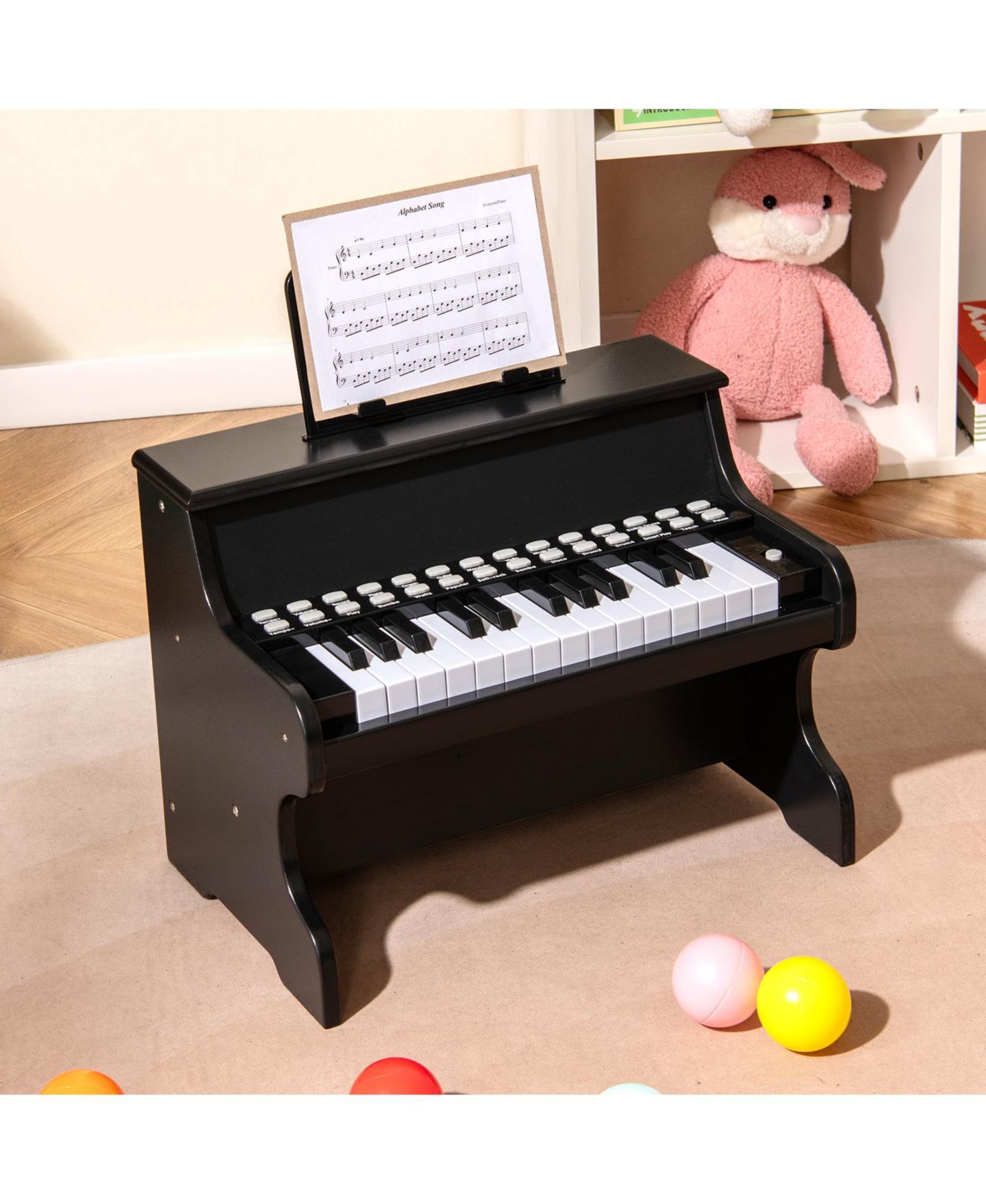 Детская игрушка Slickblue Adjustable-Speed 25-Key Interactive Teaching Piano Keyboard, Ages 3+, цвет: Чёрный — фото 2