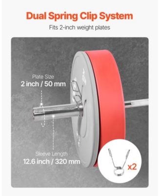 6FT Barbell Bar 2-Inch Olympic Weight Bar Chrome Knurled Grip 500 LB Capacity