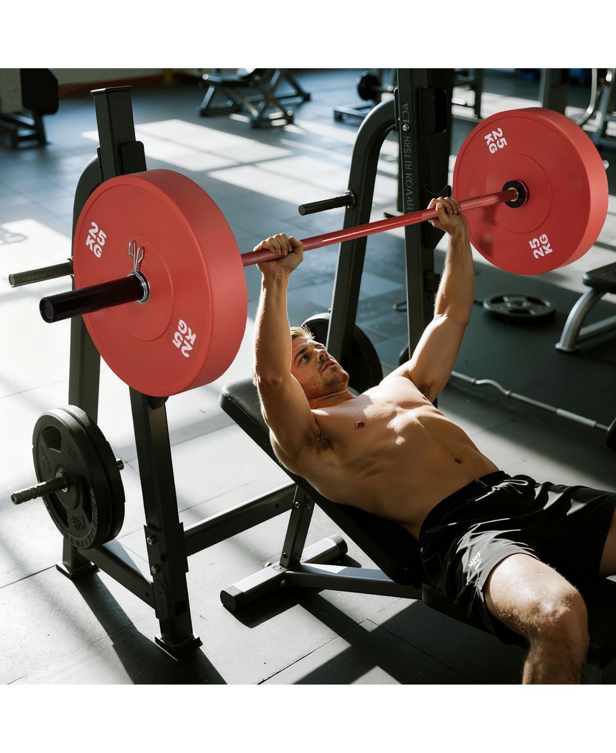 Sugfit 6FT Barbell Bar 2-Inch Olympic Weight Bar Knurled Grip 700 Lb Capacity