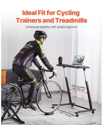 SUGFIT Cycling Desk Foldable Fitness Bike and Treadmill Desk with Lockable Wheels