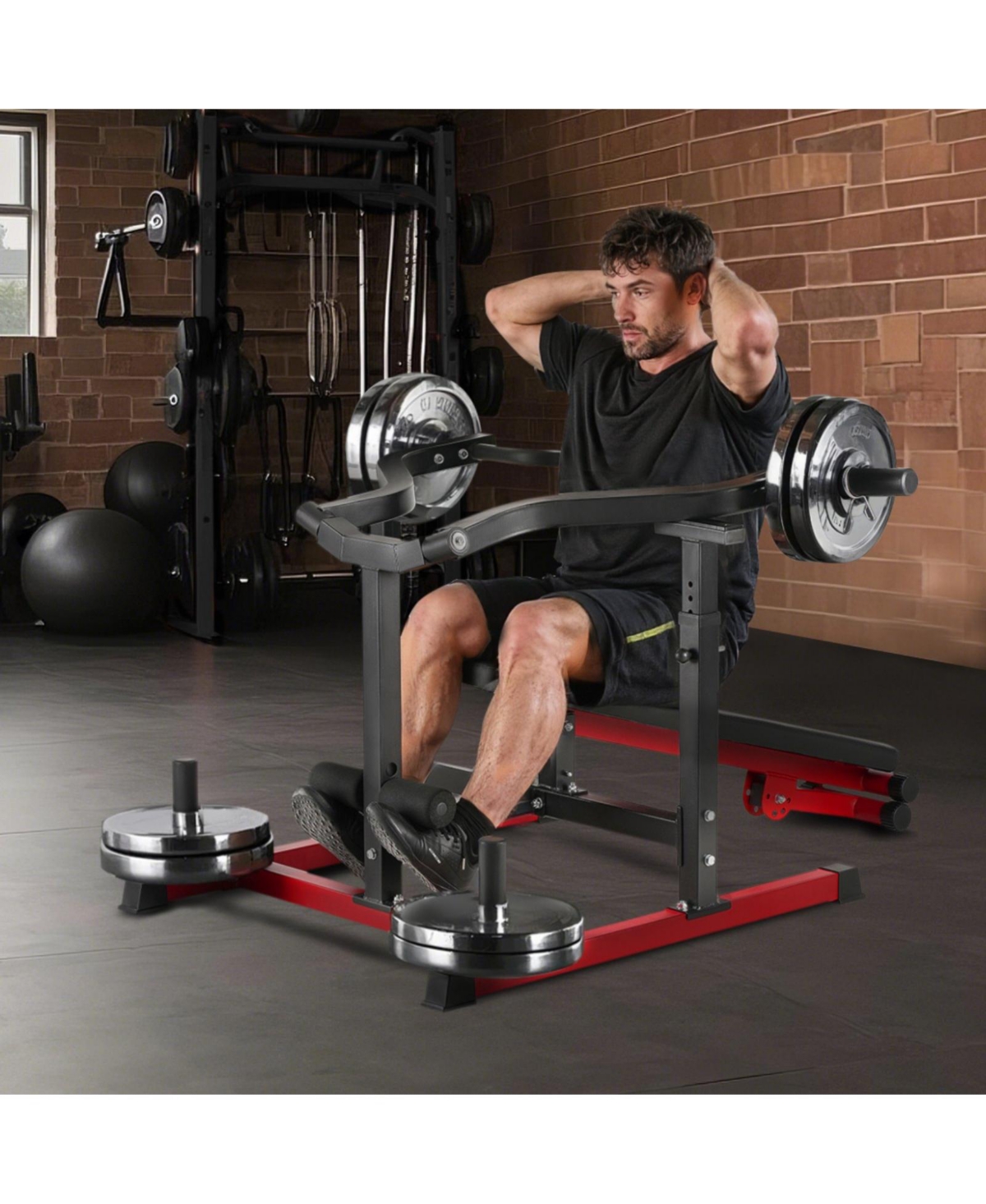 Sugfit Chest Press Machine Adjustable Bench Press Trainer for Home Gym 450 Lb