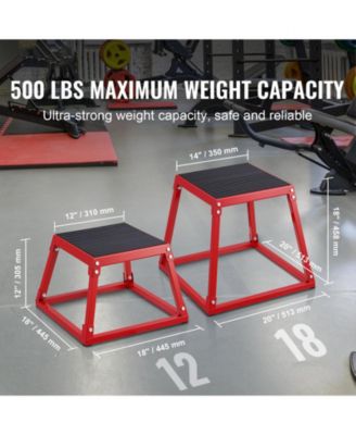 12" Steel Plyo Jump Box Agility Training Platform Red