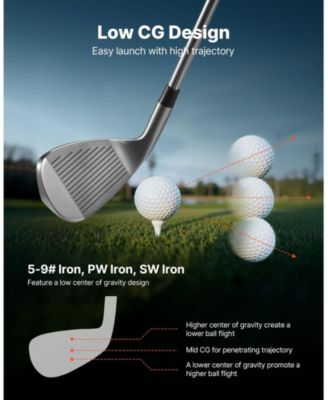 Men s 12-Piece Golf Club Set Right-Handed with Stand Bag