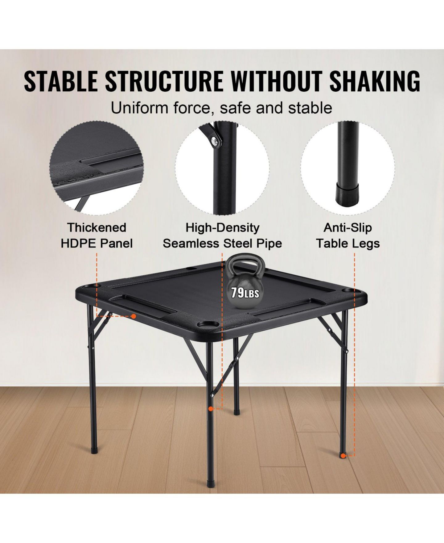 Детская игрушка SUGIFT Mahjong 4-Player Folding Game Table, Ages 13+, цвет: Чёрный — фото 8