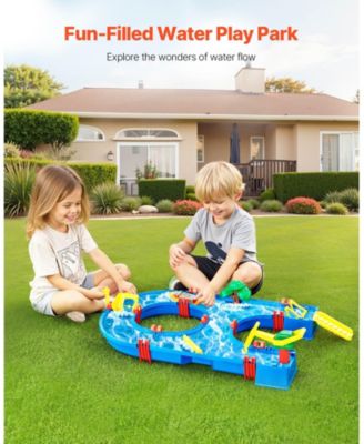 Water Table for Toddlers, 39 PCS Outdoor Activity Water Playset, Backyard Sensory Waterway Table for Boys & Girls Ages 3