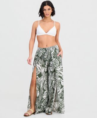 Women's Smocked-Waist Cover-Up Pants