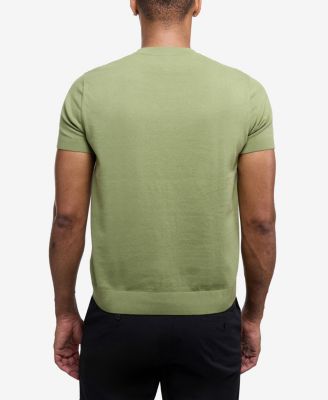 X RAY Men's Crew Rib Neck Checkered Sweater