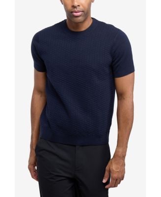 Men's Crew Rib Neck Checkered Sweater