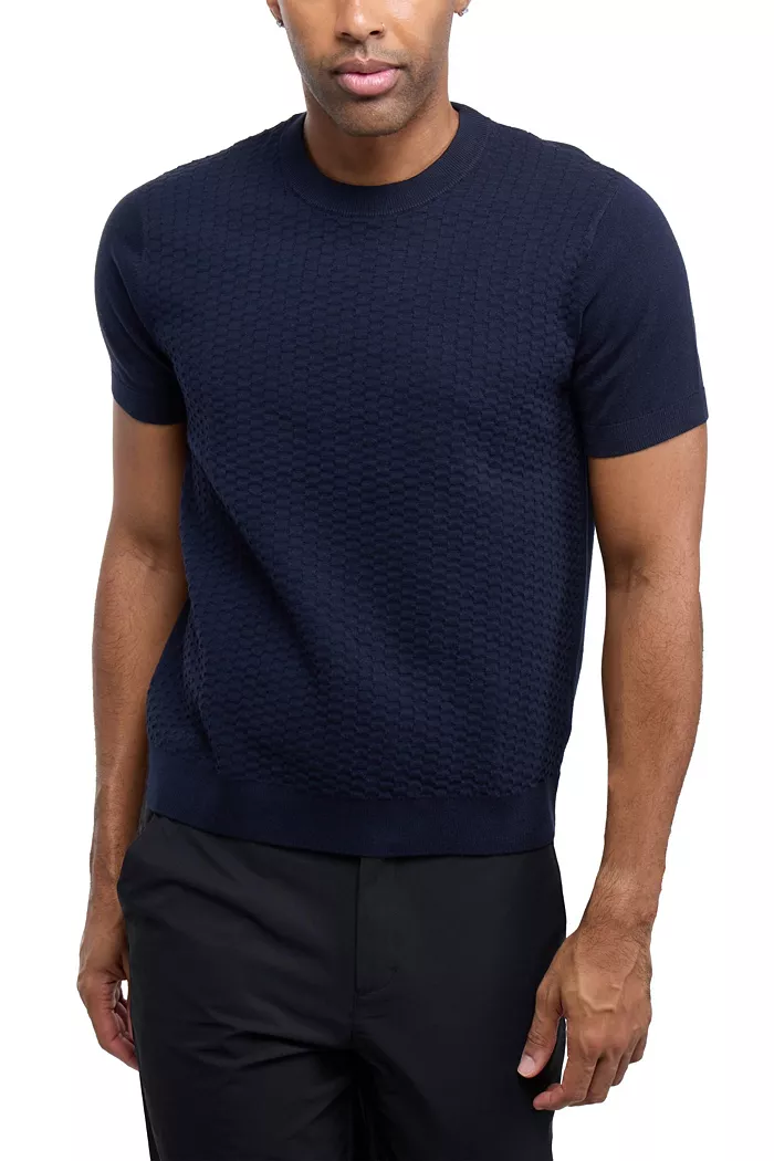 X RAY Men's Crew Rib Neck Checkered Sweater - thumbnail 10