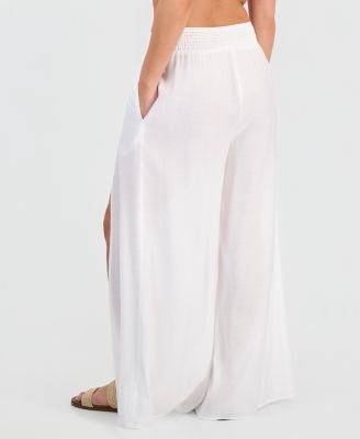 Women's Smocked-Waist Cover-Up Pants