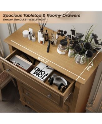 Brown 5 Drawer Dresser for Bedroom