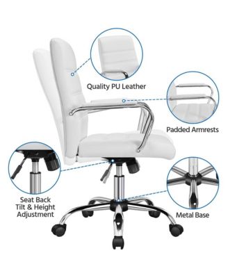 Mid-Back Office Chair PU Leather Office Executive Chair