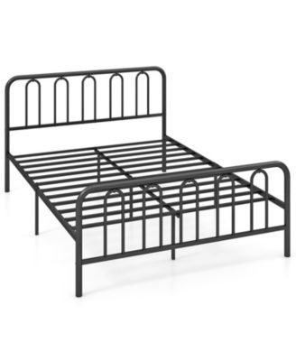 Stylish Queen Size Metal Bed Frame Platform Bed Base w/ Headboard & Footboard