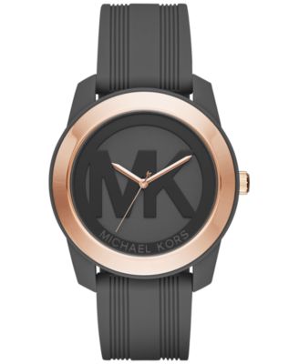 Michael Kors - Women's Preston Charcoal Silicone Strap Watch 43mm MK2560