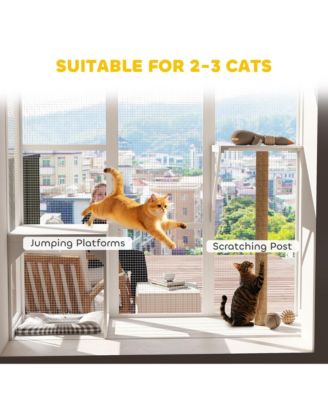 Catio Outdoor, Window Catio for 2-3 Cats, for Playing Sunbathing