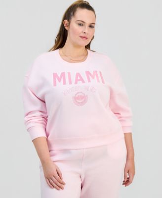 Trendy Plus Miami Crew Fleece Sweat Set