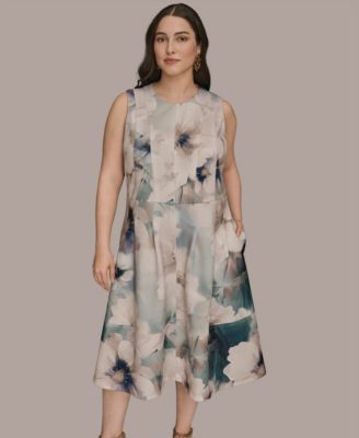 Plus Size Sleeveless Midi Dress