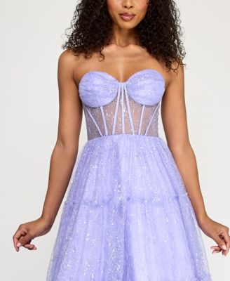 Women's Strapless Sweetheart Neck Illusion Gown