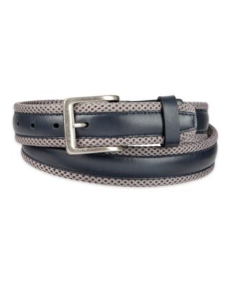 Men's Mesh Cushioned Leather Overlay Stretch Belt