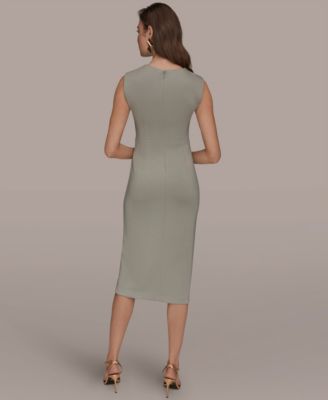 Petite Sleeveless Side Tuck Sheath Dress