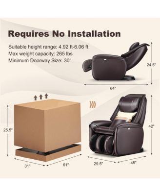Massage Chair Full Body SL Track Zero Gravity with  Pillow Reversible Footrest Heat