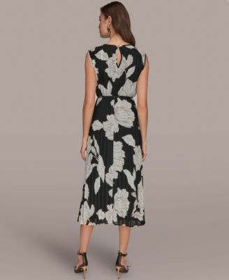 Women's Floral Crew neck Midi Dress
