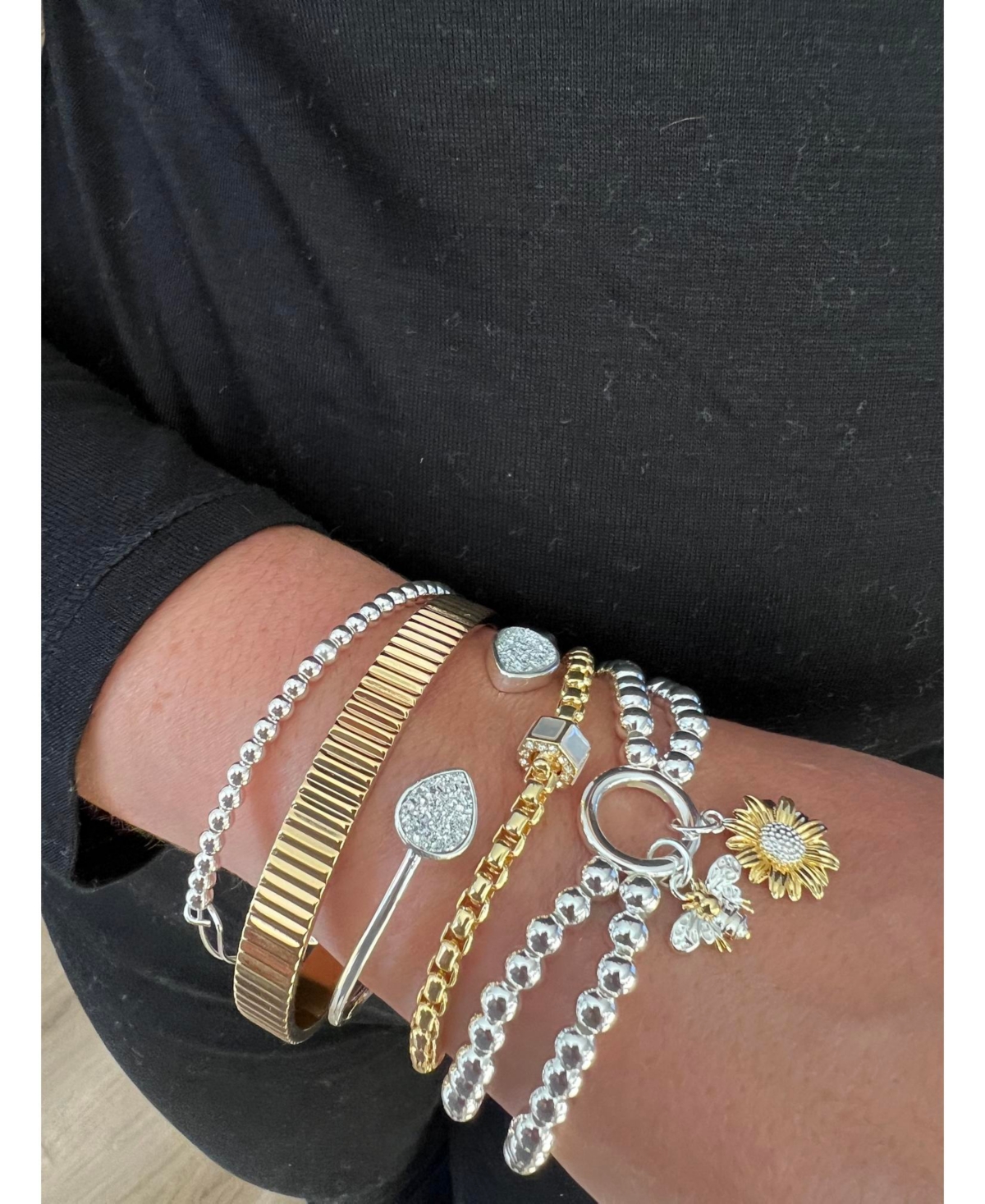 Sunflower Bee Double Stretch Bracelet