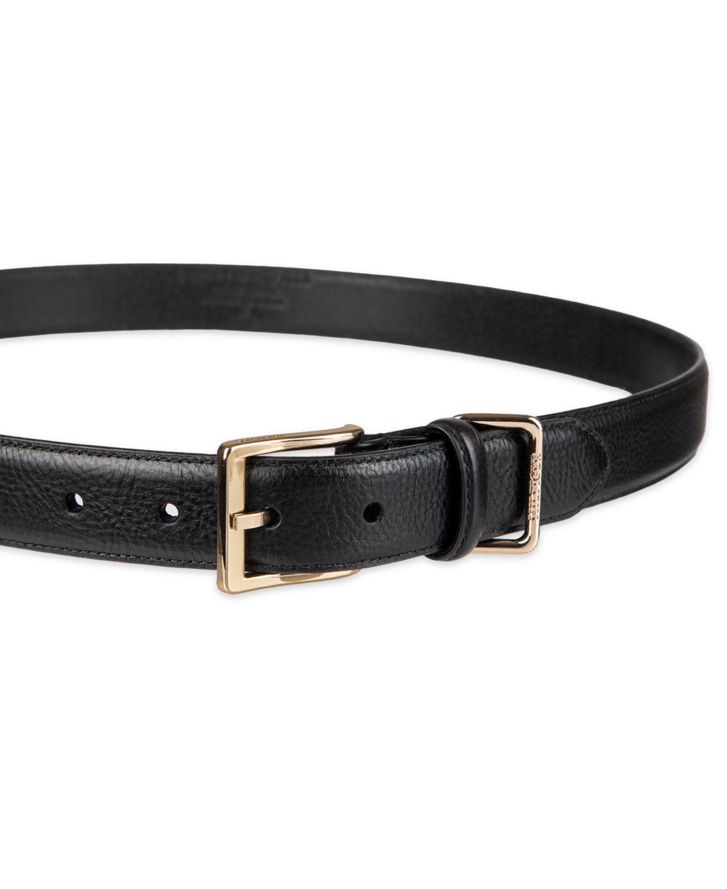 Мужской ремень Tommy Hilfiger Double Loop Leather Belt, цвет: Чёрный — фото 3