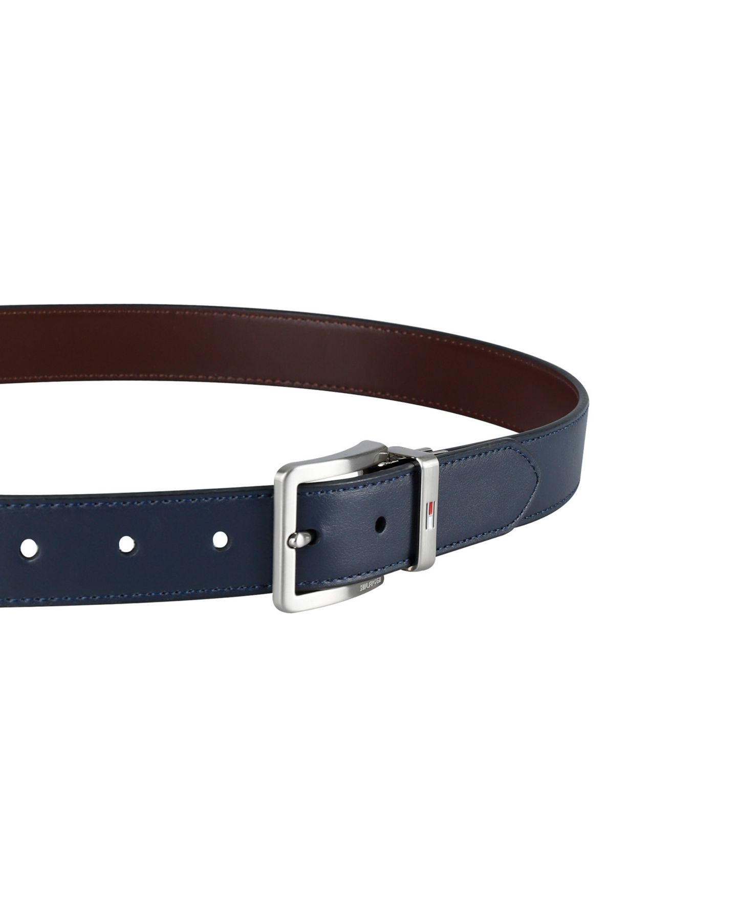 Мужской ремень Tommy Hilfiger 32MM Two-In-One Reversible Dress Belt, цвет: Тёмно-синий / Коричневый — фото 3