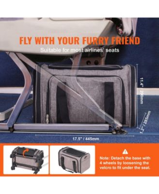 Airline-Approved Rolling Pet Carrier, Holds up to 25 lbs., Gray