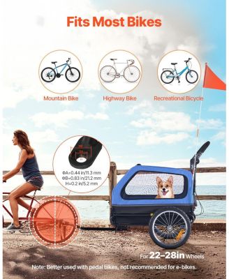 2-in-1 Foldable Pet Bike Trailer & Stroller, Holds up to 88 lbs