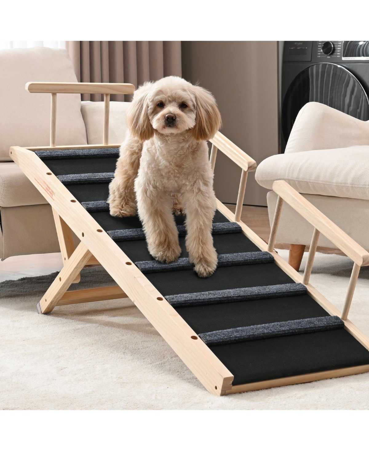 Cozito Adjustable Wooden Folding Pet Ramp, 47.2
