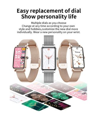 ZX19 Women's Smart Watch - Heart Rate & Blood Pressure Monitor, Period Reminder, Customizable Dials, Touch Screen Fitness Tracker