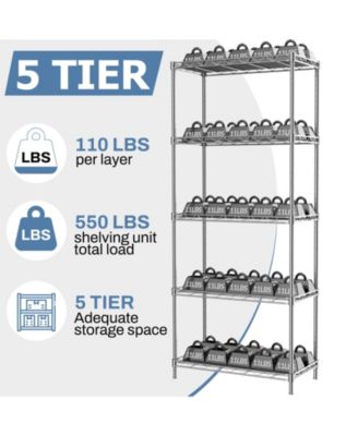 5-Tier 21 in W x 59 in H x 12 in D Height Adjustable Garage Wire Shelving Unit