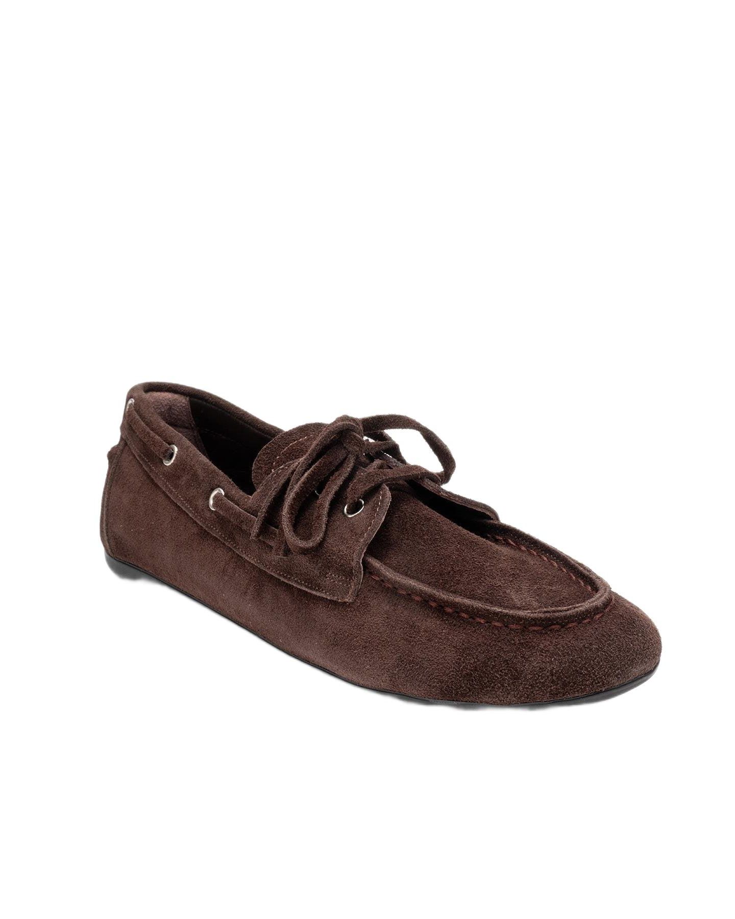 Женские туфли Forever & Always Shoes Serelis Leather Lace Up Loafer, цвет: Коричневый замшевый кожаный — фото 1