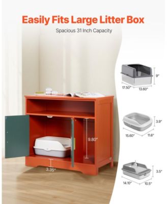 Modern Wooden Litter Box Enclosure with Storage Shelf