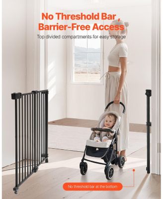 No-Threshold Adjustable Safety Gate, 29.5"-43" Wide, 28" High
