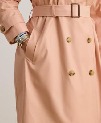 Plus Size Double-Breasted Belted Trench Coat